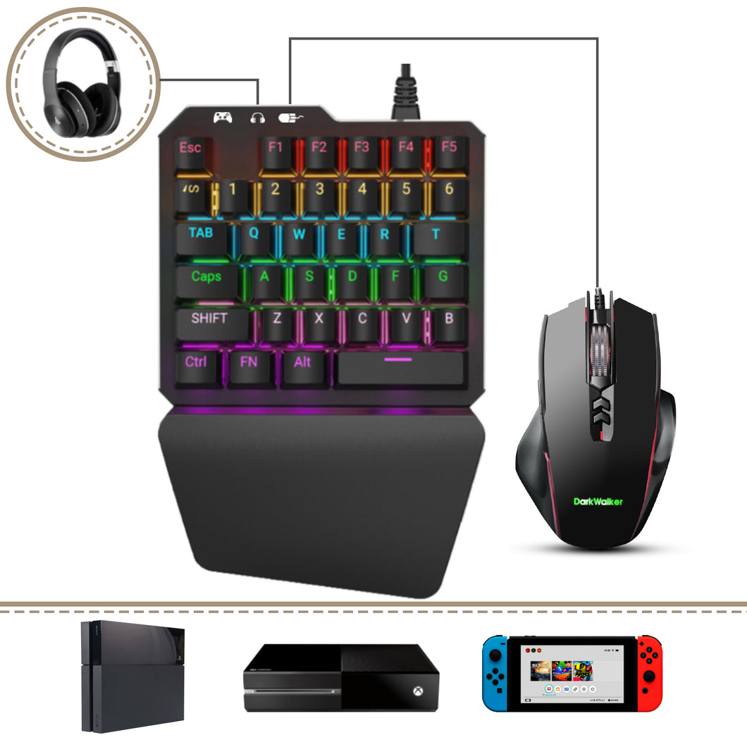 DarkWalker FO203 Mechanical Gaming Keyboard and Mouse Combo PS4/Nintendo Switch/Xbox One