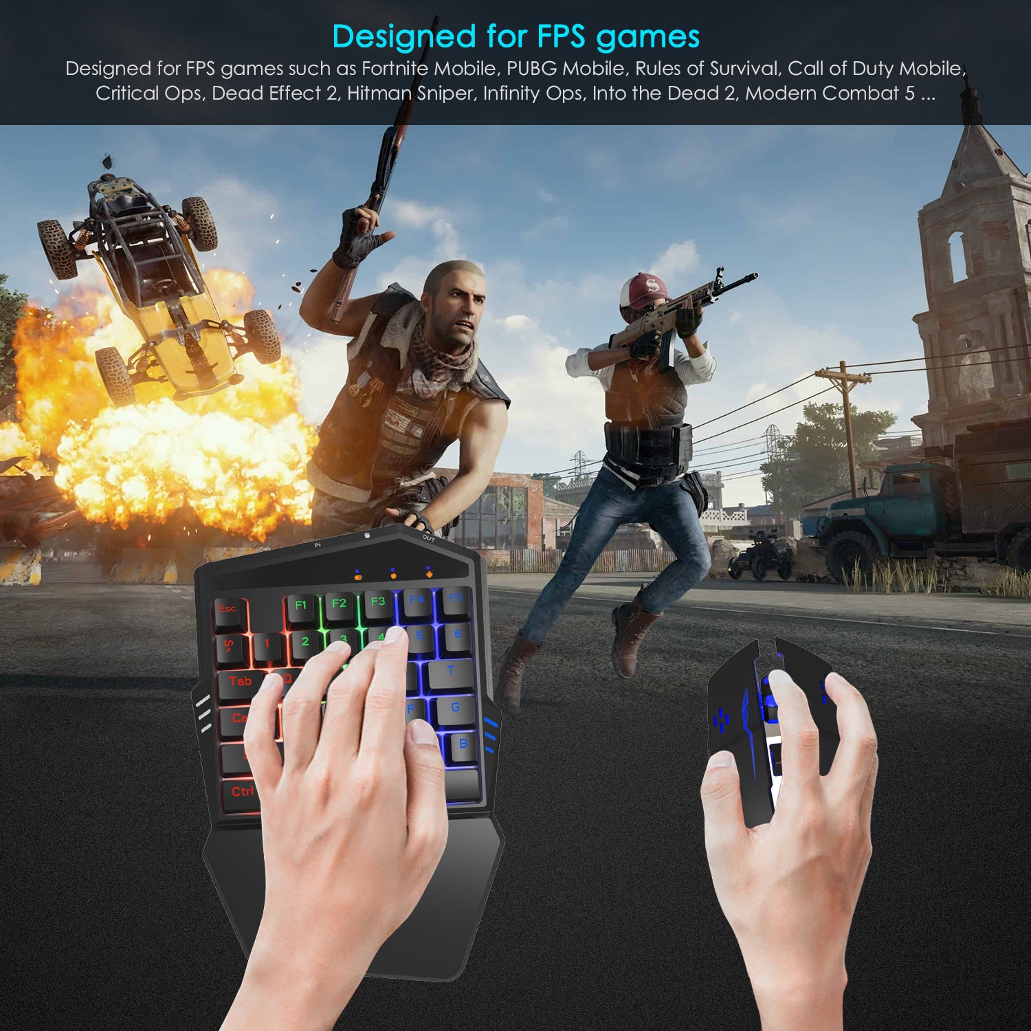 DarkWalker FO212 Mobile Gaming Keyboard Mouse Set