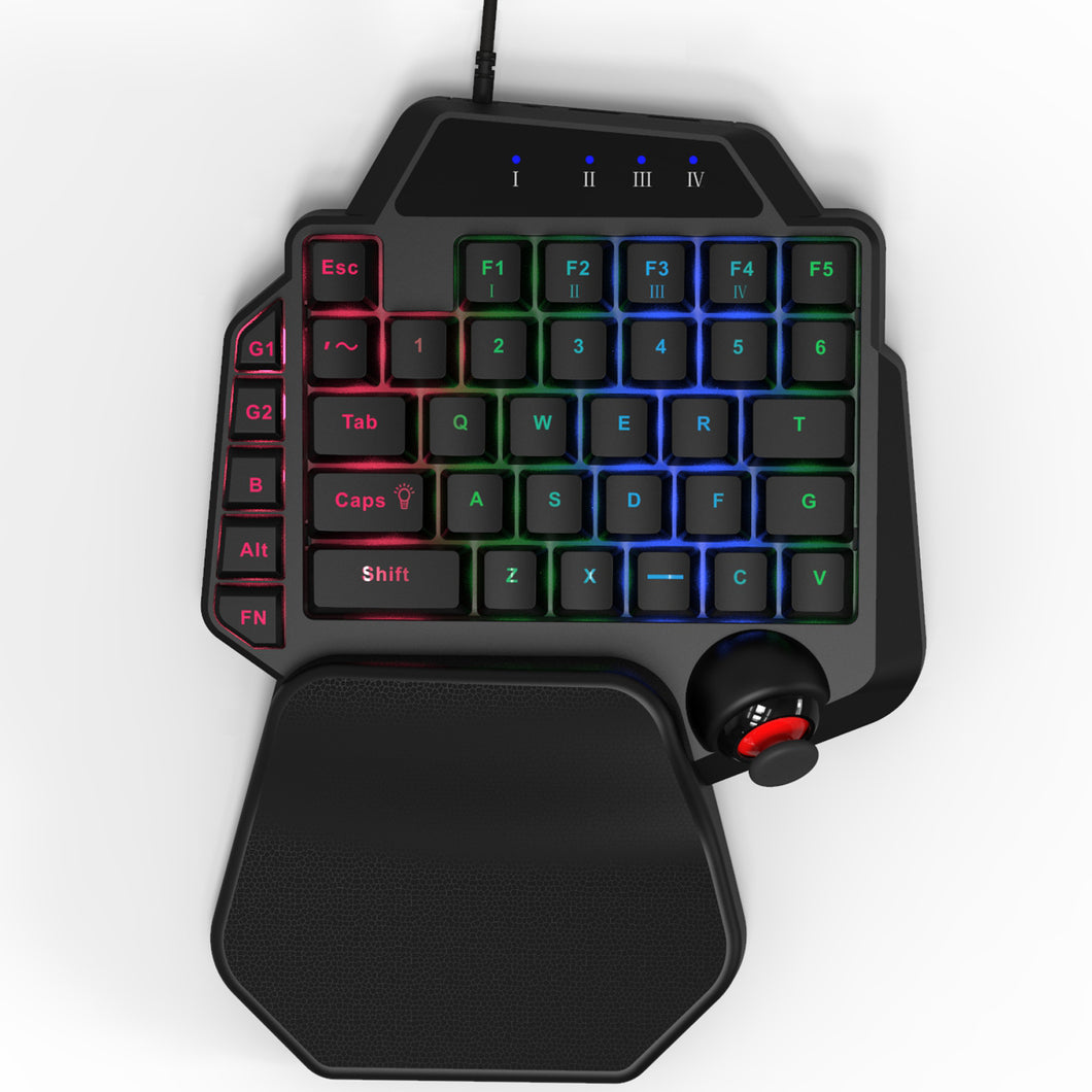 DarkWalker FO221 One Hand Mini PC Gaming Keyboard - Keypad with Programmable Joystick